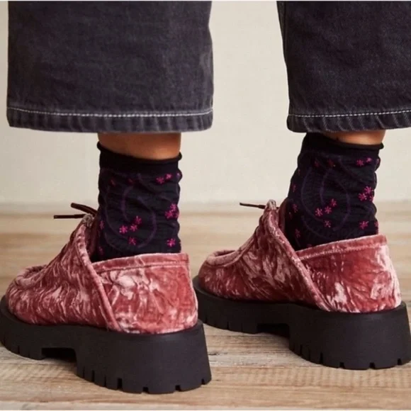 Free People Velvet Convertible Oxford Shoes Sz 38 - Picture 2 of 9